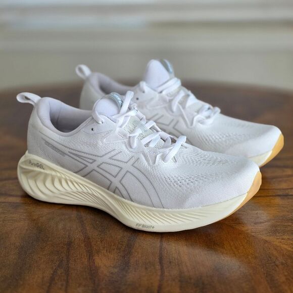 Asics Gel Cumulus 25 Running Shoes White Beige Men's 10 Training FF Blast+ New - Picture 4 of 15